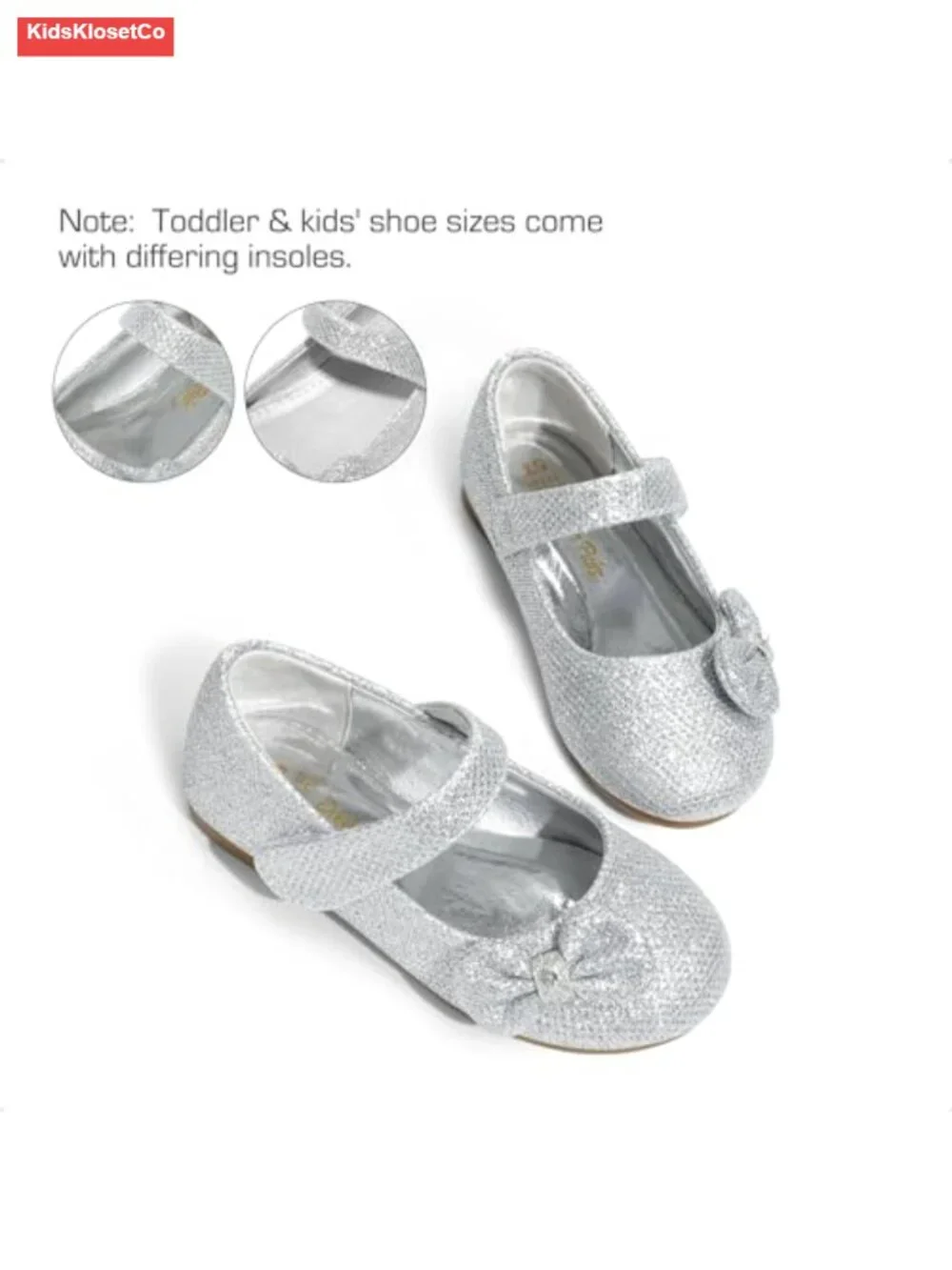 Toddler Girls Mary Jane Flats with Bow, Hook & Loop Closure, Vegan Leather or